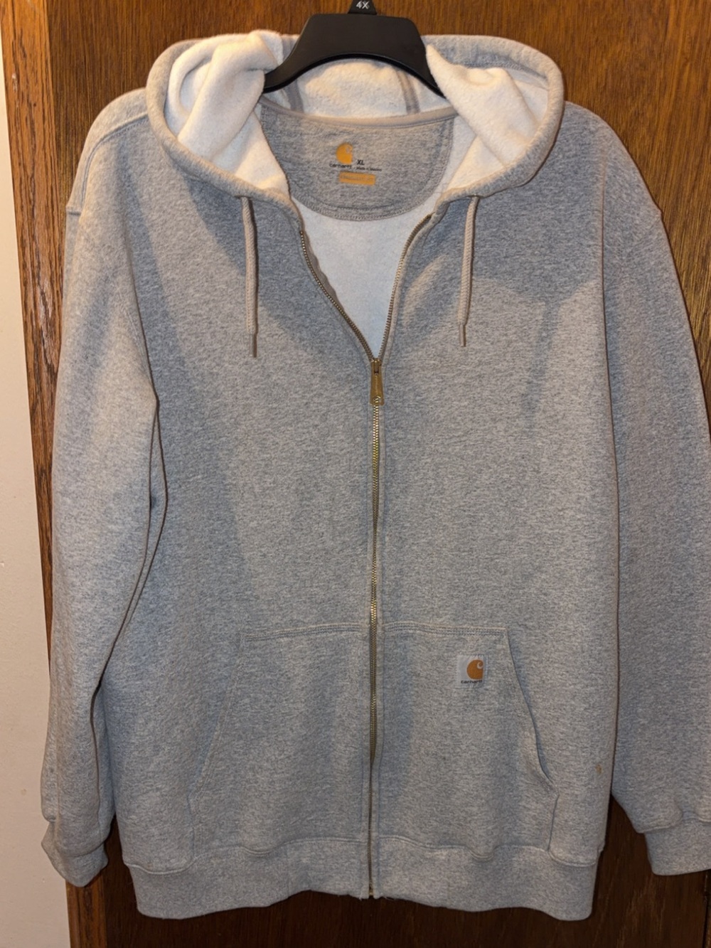 Carhartt K122 Original Fit Full Zip Hoodie Sweatshirt Gray XL
